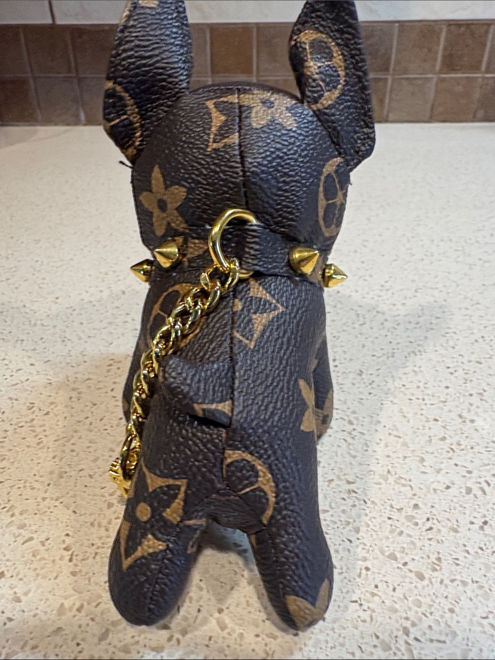 Designer-Style NEW Brown Frenchie Dog Bag Charm - Picture 4 of 5